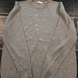 Bachrach Men's Ribbed Gray Crewneck Sweater Vintage